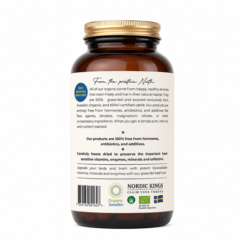 Beef Liver BIO – 100% Pasto 180 Caps Nordic Kings