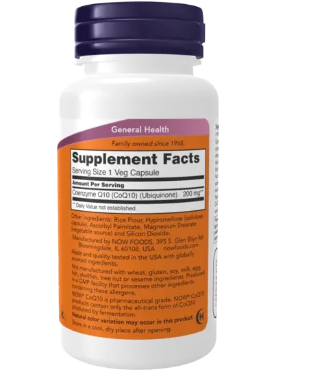 CoQ10 200 mg 60 Caps Now Foods NOW