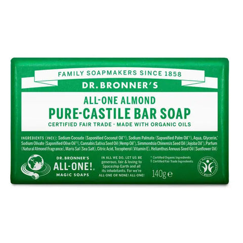Dr Bronner's Sabonete Sólido Biológico Amêndoa 140g - Viva Saudável