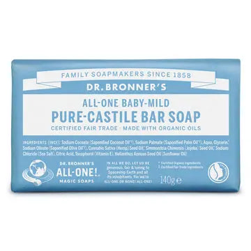 Dr Bronner's Sabonete Sólido Biológico Bebé (sem aroma) 140g - Viva Saudável
