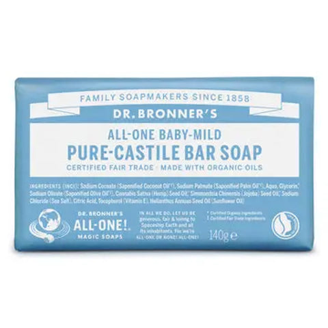 Dr Bronner's Sabonete Sólido Biológico Bebé (sem aroma) 140g - Viva Saudável