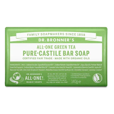 Dr Bronner's Sabonete Sólido Biológico Chá Verde 140g - Viva Saudável