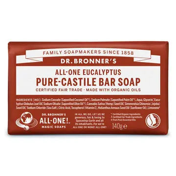 Dr Bronner's Sabonete Sólido Biológico Eucalipto 140g - Viva Saudável
