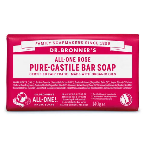 Dr Bronner's Sabonete Sólido Biológico Rosa 140g - Viva Saudável