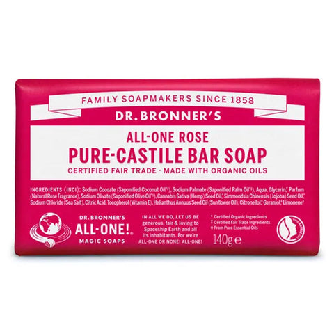 Dr Bronner's Sabonete Sólido Biológico Rosa 140g - Viva Saudável
