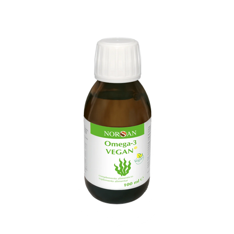 NORSAN Ómega-3 VEGAN 100 ml — ómega 3 vegano de óleo de algas com vitamina D3