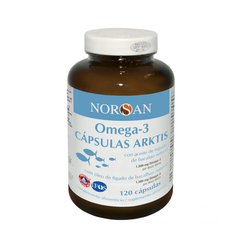NORSAN Ómega-3 Cápsulas ARKTIS 120 cápsulas — óleo de fígado de bacalhau em cápsulas com DHA