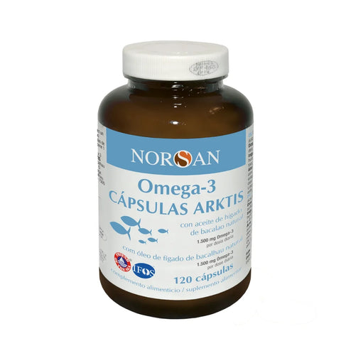 NORSAN Ómega-3 Cápsulas ARKTIS 120 cápsulas — óleo de fígado de bacalhau em cápsulas com DHA