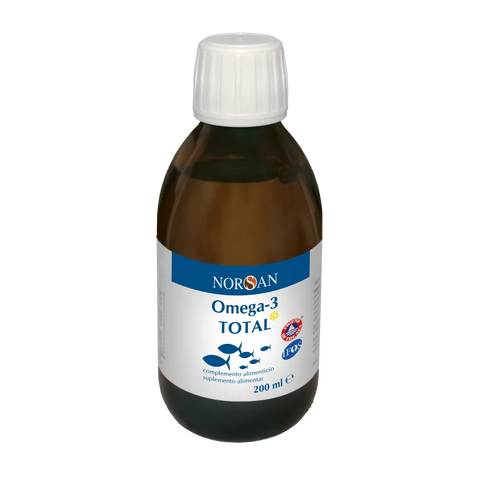 NORSAN Ómega-3 TOTAL limão 200 ml — óleo de peixe natural com EPA, DHA e vitamina D3