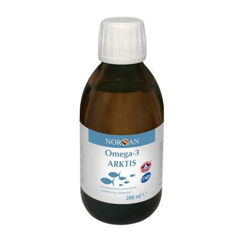 NORSAN Ómega-3 ARKTIS 200 ml — óleo de fígado de bacalhau do Ártico com DHA e vitamina D3