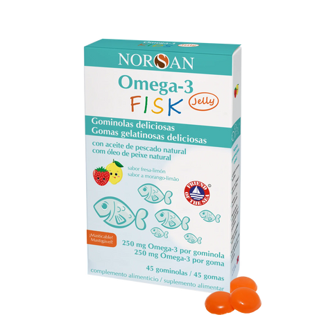 NORSAN Ómega-3 FISK Jelly 45 gomas — gomas de ómega 3 para crianças com vitamina D3