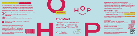 TreoMind L-Treonato de Magnésio e B12 90 Cápsulas HOP Biologics