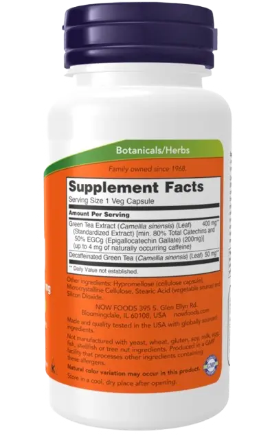 Extracto De Chá Verde: EGCG 400 mg 90 Caps Now NOW