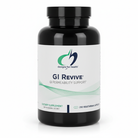 GI-Revive Designs for Health – embalagem sobre fundo branco