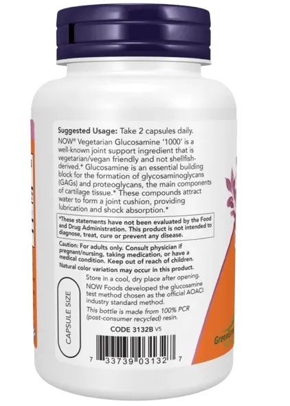 Glucosamina Vegetal 1000mg 90cápsulas Now Foods NOW