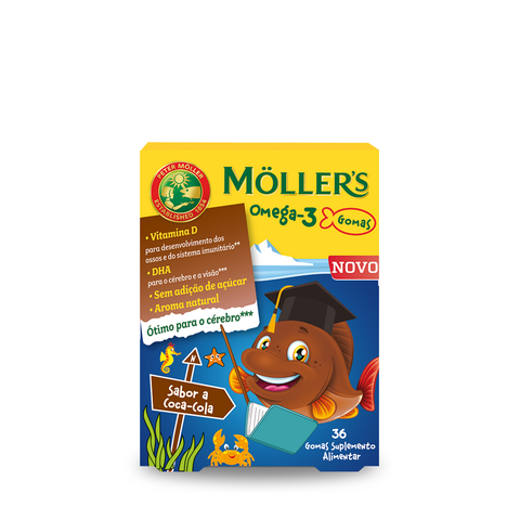 Gomas ómega-3 Möller's sabor cola para crianças, 36 unidades