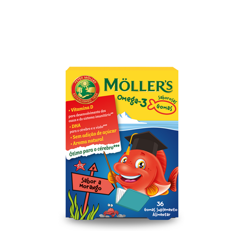 Gomas ómega-3 Möller's sabor morango para crianças, 36 unidades