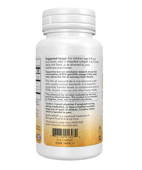 Kid Dha 100mg 60caps Mastigaveis Now - Viva Saudável
