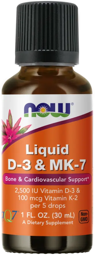 Liquid D-3 & MK-7 30 ml Now - Viva Saudável
