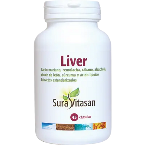 Cardo-mariano com alcachofra e dente-de-leão: Liver Sura Vitasan, embalagem de 45 cápsulas vegetais