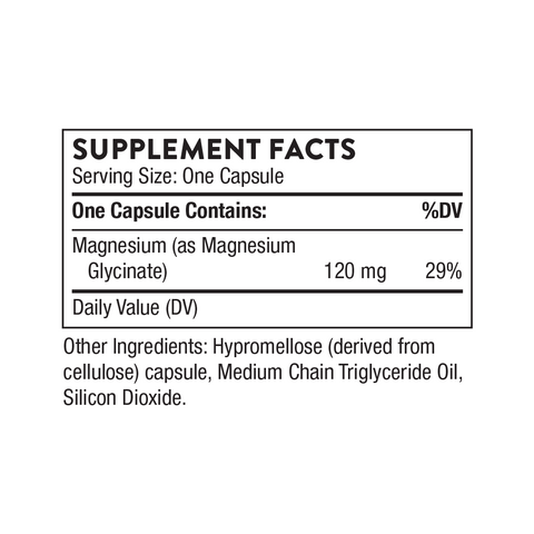 Magnesium Glycinate 90 cap Thorne - magnésio quelado de alta absorção para relaxamento muscular, sono reparador e recuperação pós-treino