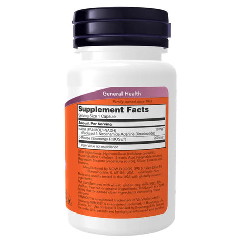 Nadh 10 Mg + Bioenergy Ribose™ 200 Mg 60 Caps Now - Viva Saudável