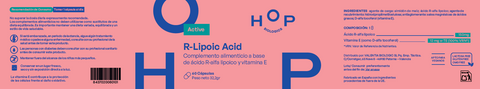 R-Lipoic Acid Ácido R-Alfa-Lipóico 150 mg 60 Cápsulas HOP Biologics