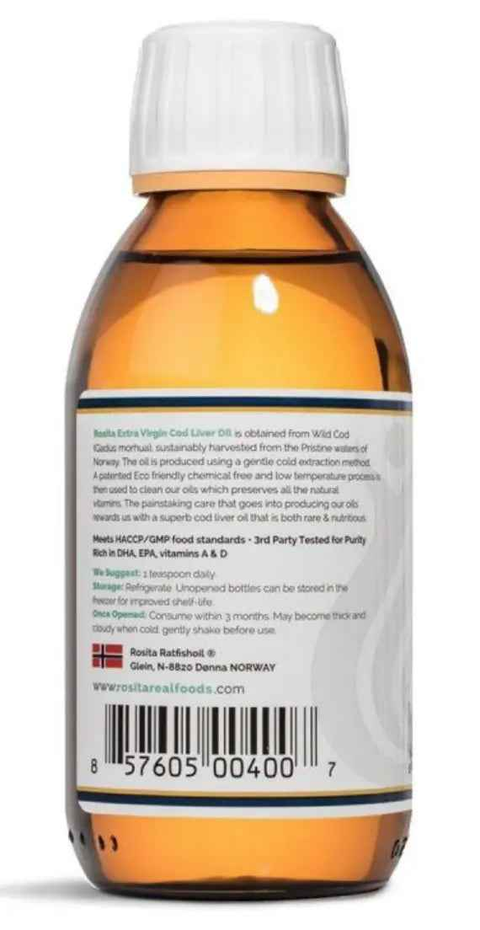 Óleo de Fígado de Bacalhau Rosita 150 ml - Viva Saudável