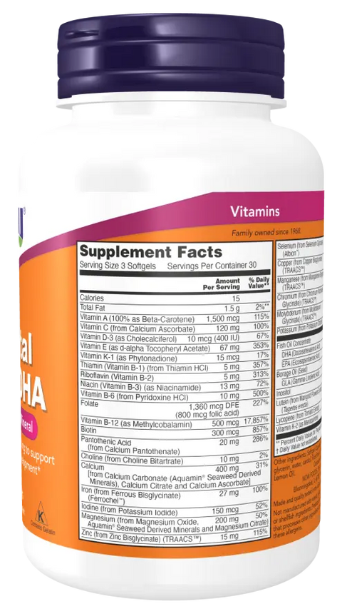 Pre-Natal Gels+DHA 90caps Now - Viva Saudável