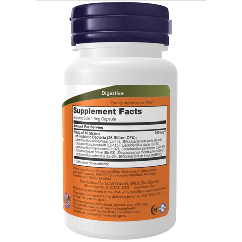 Probiotic 10 25 Billion 50 Caps Now - Viva Saudável