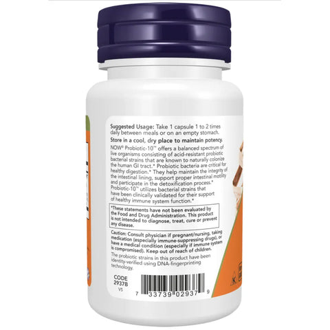 Probiotic 10 25 Billion 50 Caps Now - Viva Saudável