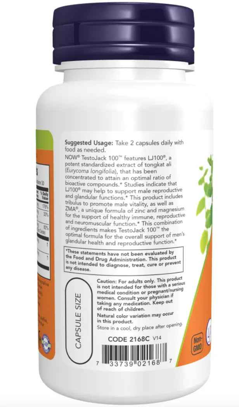 Testo Jack 100 mg 60 Caps Now - Viva Saudável