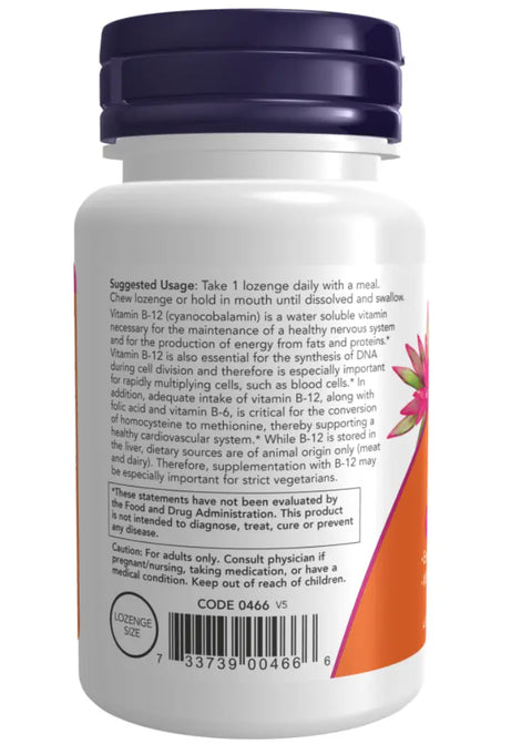 Vitamina B-12 1000mcg 100 comprimidos Now Foods NOW