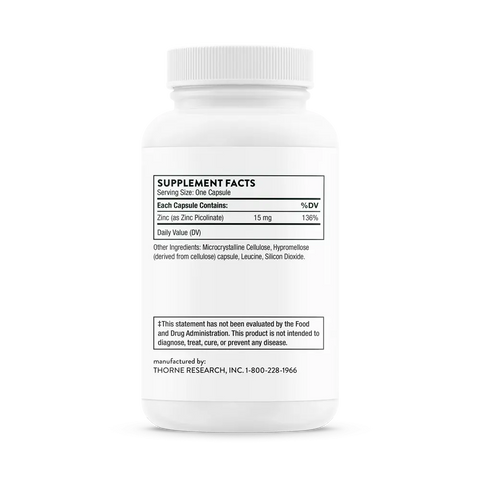 Zinc Picolinate ( 15 mg ) 60 Caps Thorne Research Thorne Research