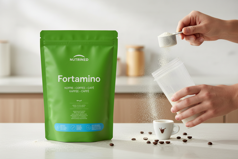 Fortamino Proteína Vegetal Café – Fotografia Publicitária Premium