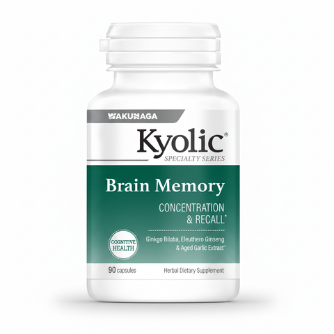 Kyolic Brain Memory – embalagem sobre fundo branco