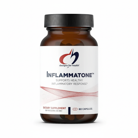 Inflammatone Designs for Health – embalagem sobre fundo branco