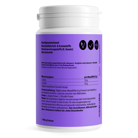 L-Arginina + L-Citrulina em Pó 180g - Viva Saudável