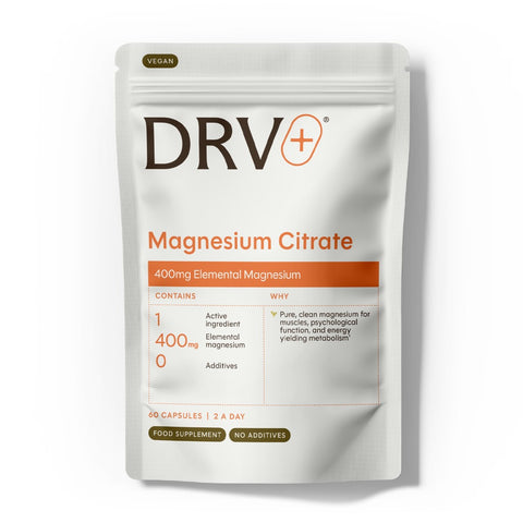 Magnesium Citrate DRV+ (DR.VEGAN) – citrato de magnesio 400 mg, 60 cápsulas veganas – envase