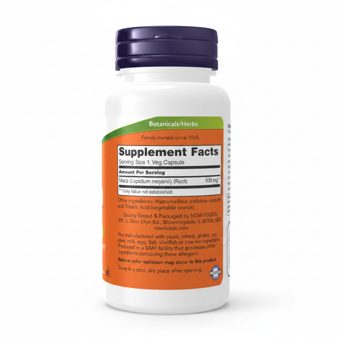 NOW Foods Maca 500mg — Supplement Facts