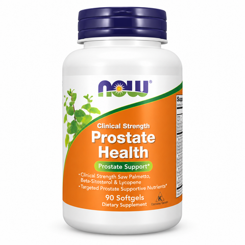 Prostate Health NOW Foods – embalagem sobre fundo branco