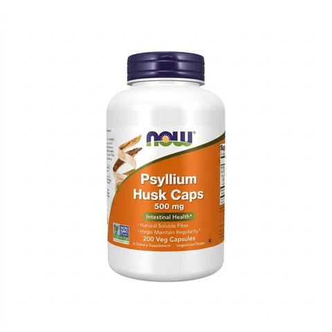 Psyllium Husk NOW, nova imagem principal em fundo branco