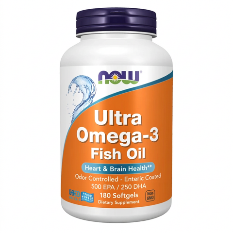 Ultra Omega-3 NOW 180 cápsulas moles, imagem principal