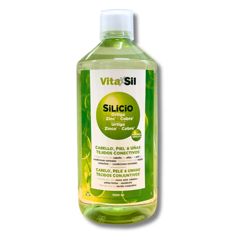 Silício Orgânico Bioativado Vitasil 1000 ml – solução bebível com zinco e cobre
