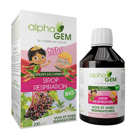Xarope Respiração Kids Alphagem 200 ml – sabugueiro e plantas bio para crianças