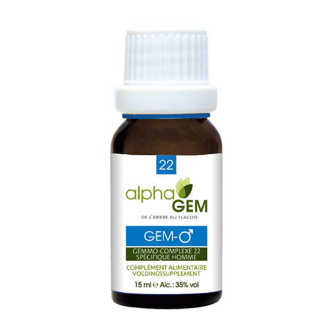 Gem-Homem 22 Alphagem 15 ml – complexo de gemoterapia com sequoia, ginkgo, groselheira-negra e ínula