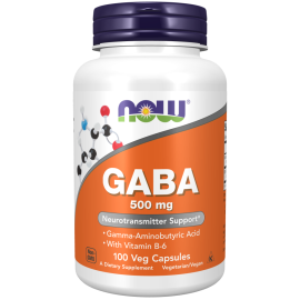 Gaba + Vitamina  B6 500mg 100caps Now NOW