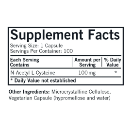 N-Acetyl- Cysteine 100mg 100 caps Kirkman Labs Kirkman