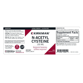 N-Acetyl- Cysteine 100mg 100 caps Kirkman Labs Kirkman