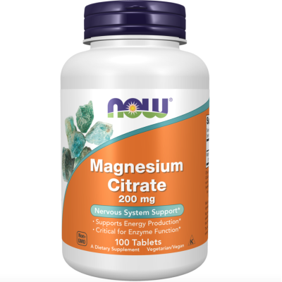 Magnesium Citrate 200mg 100caps Now NOW